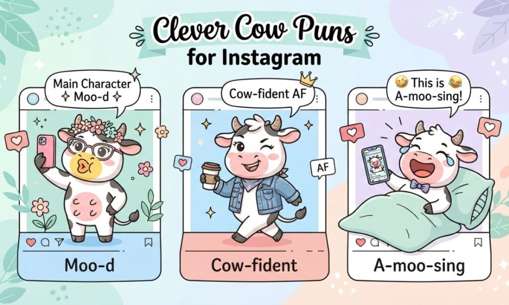 Clever Cow Puns for Instagram