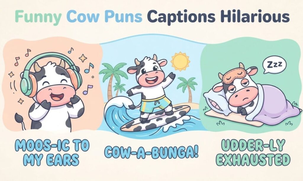 Funny Cow Puns Captions