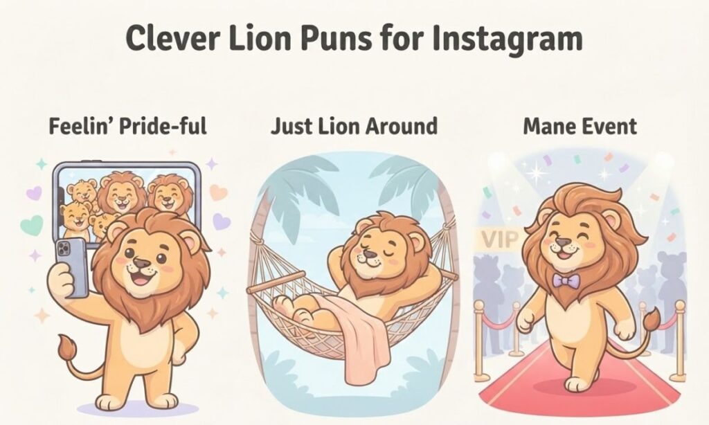 Clever Lion Puns for Instagram