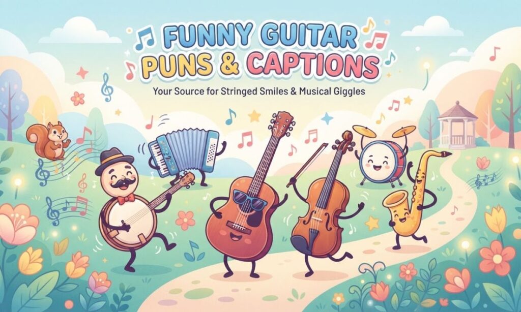 Funny Guitar Puns Captions