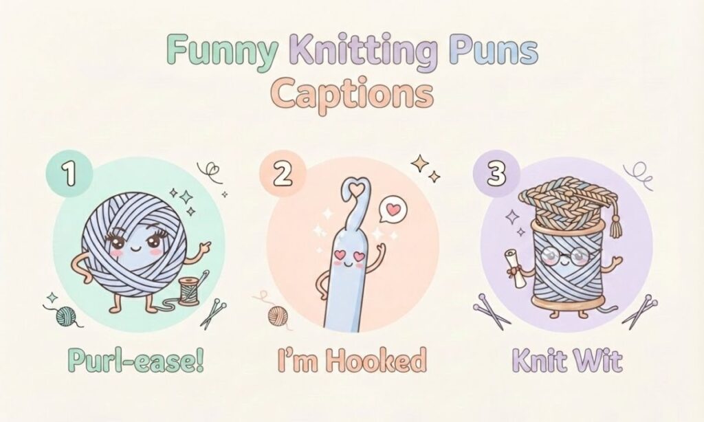 Funny Knitting Puns Captions