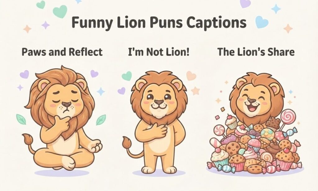 Funny Lion Puns Captions