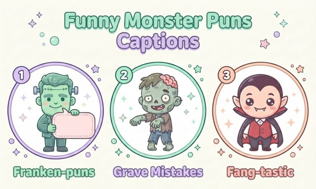 Funny Monster Puns Captions