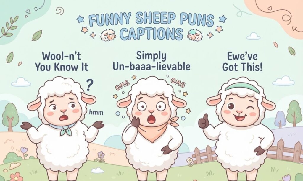 Funny Sheep Puns Captions