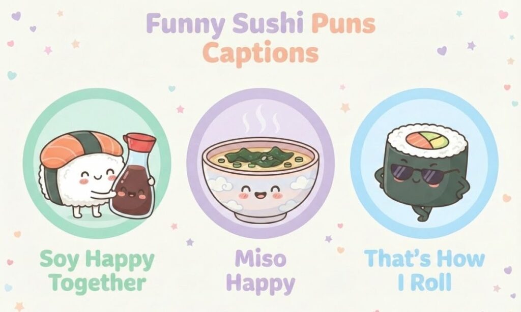 Funny Sushi Puns Captions