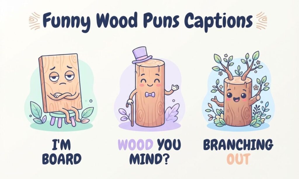 Funny Wood Puns Captions