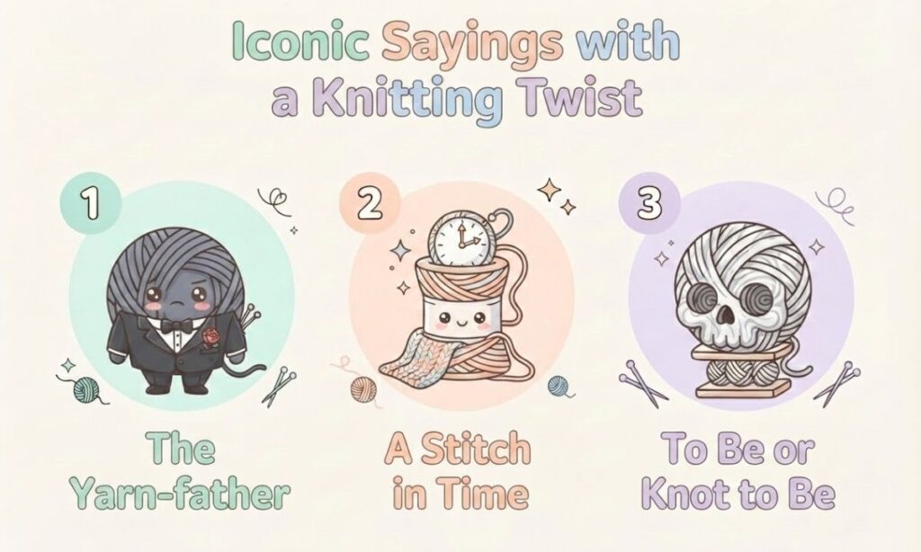 Iconic Sayings with a Knitting Twist