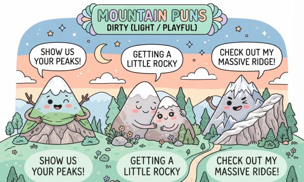 Mountain Puns Dirty (Light Playful)
