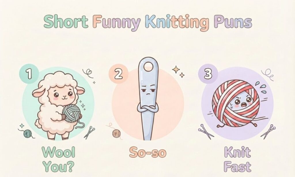 Short Funny Knitting Puns