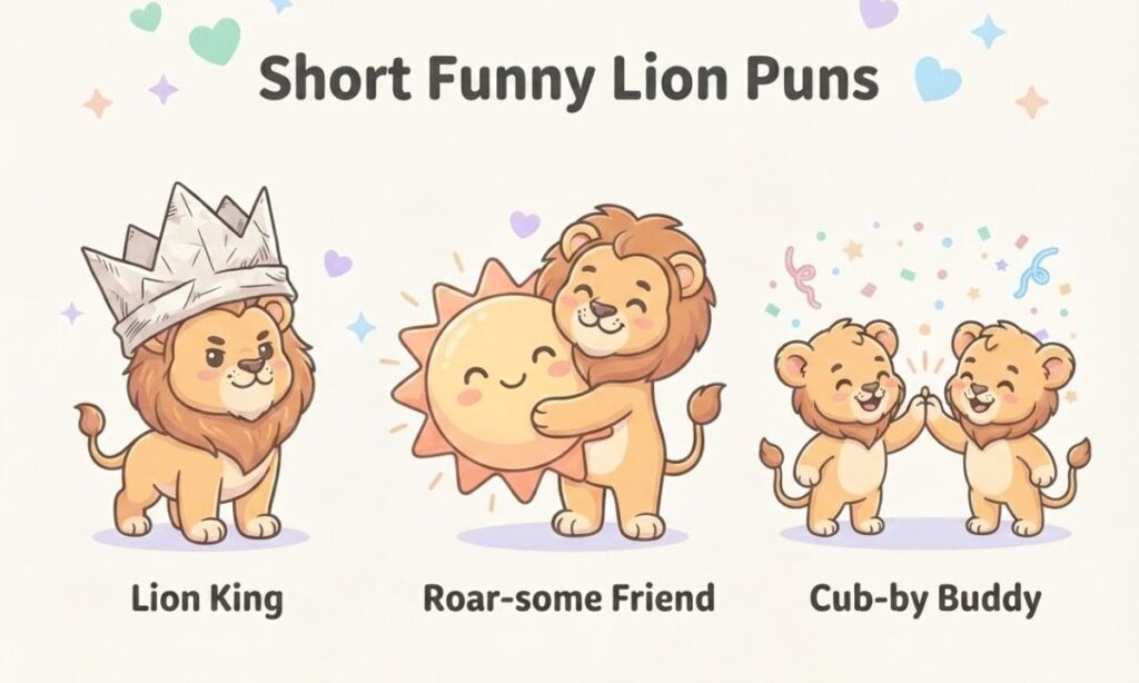 Short Funny Lion Puns
