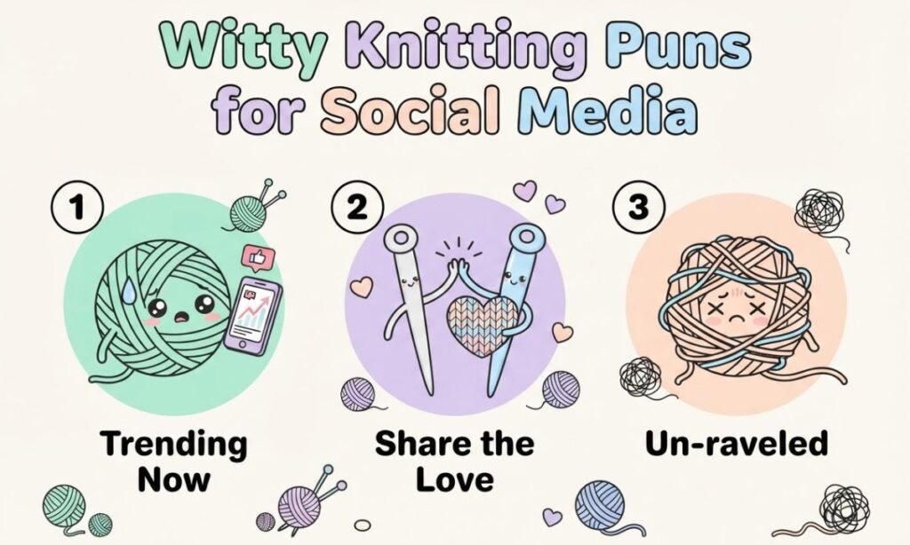 Witty Knitting Puns for Social Media