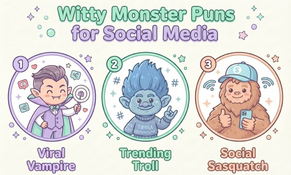 Witty Monster Puns for Social Media