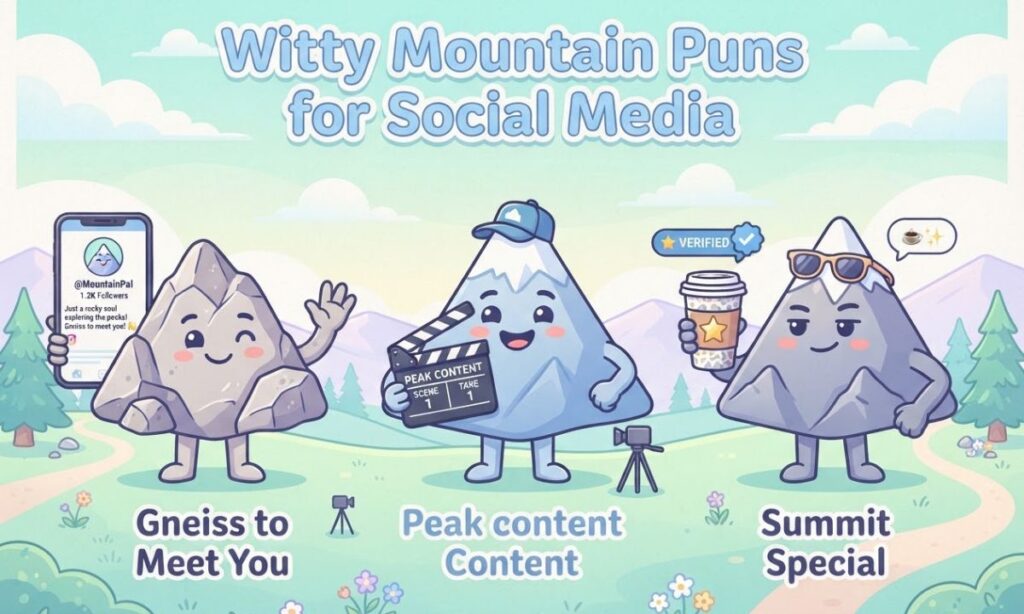 Witty Mountain Puns for Social Media