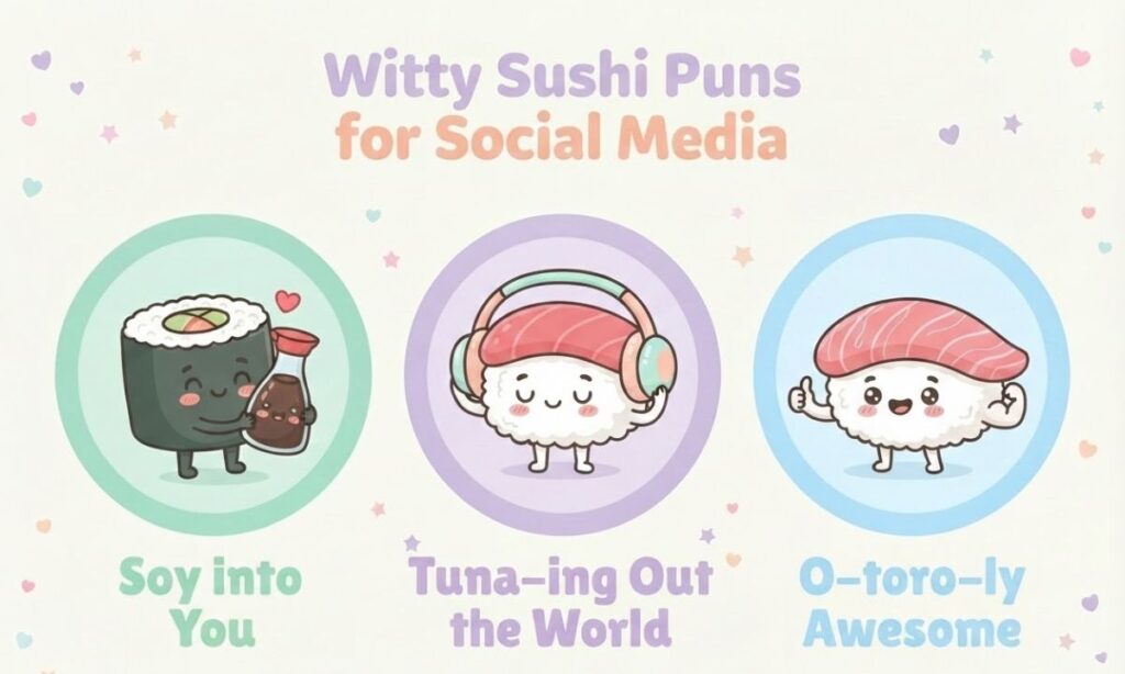 Witty Sushi Puns for Social Media
