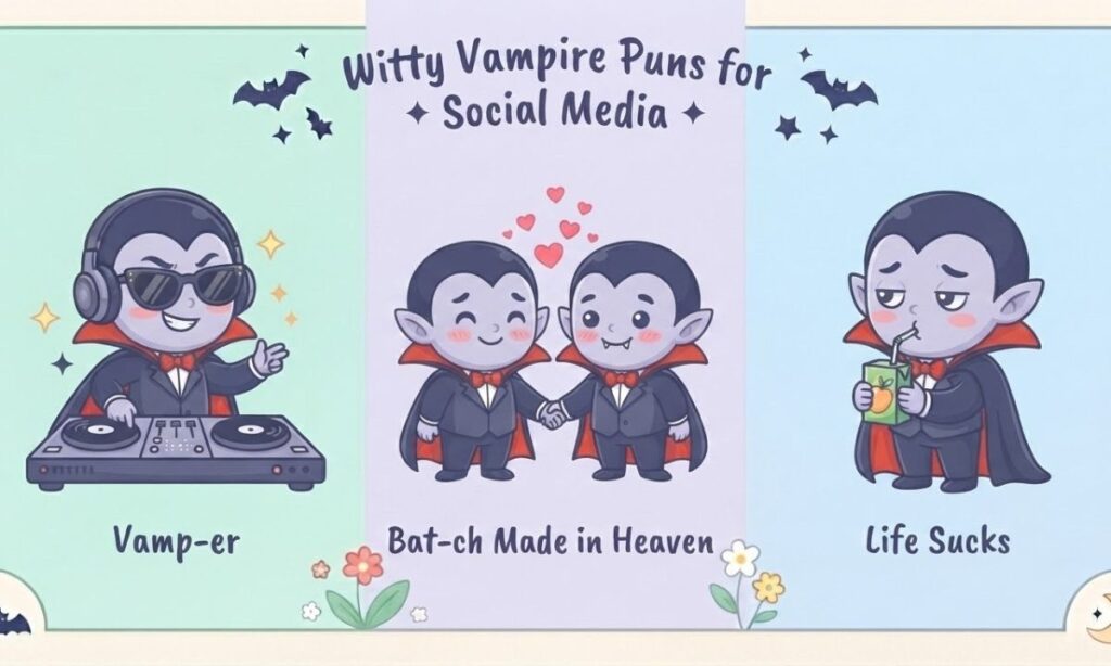Witty Vampire Puns for Social Media