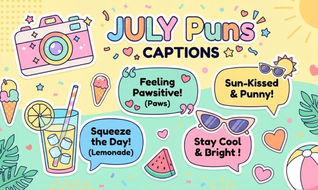 July Puns Captions